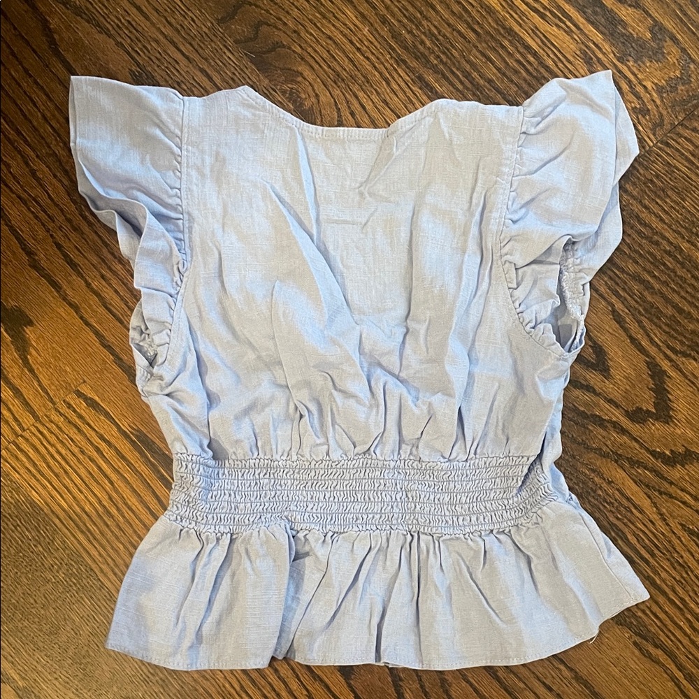 Primark Sky Blue Ruffle Blouse - Picture 3 of 3